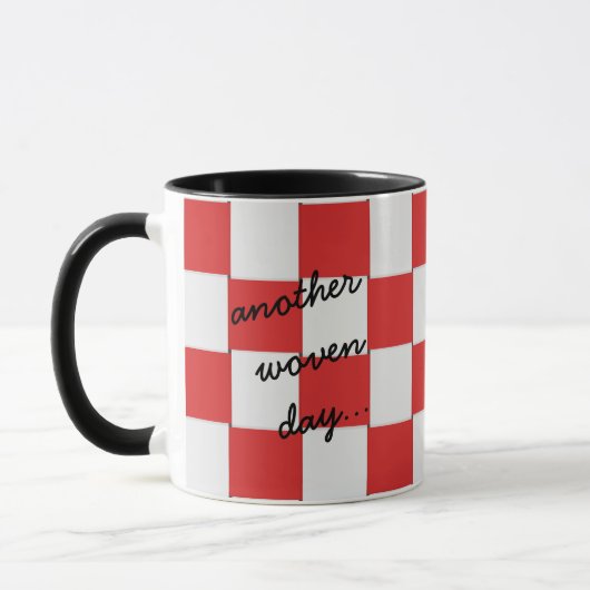 Weer een Geweven dag Rood en Wit Mok (Links)