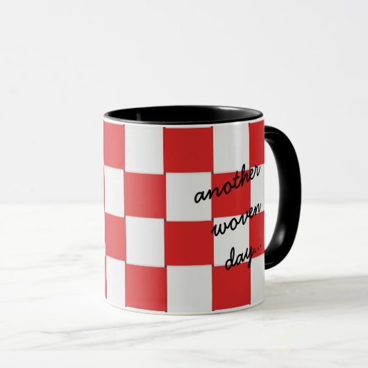 Weer een Geweven dag Rood en Wit Mok (Voorkant rechts)