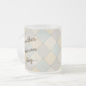 Weer een geweven dag zachte pastels diagonaal matglas koffiemok (Voorkant links)