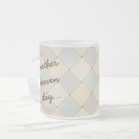 Weer een geweven dag zachte pastels diagonaal matglas koffiemok (Voorkant links)