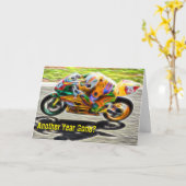 Weer een jaar weg Sport Motorcycle Verjaardag Kaar Kaart (Gele Bloem)