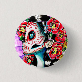 Weer een keer dat Sugar Skull Girl Ronde Button 3,2 Cm