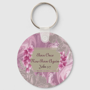 Weer een keer geboren Floral Marble Sleutelhanger