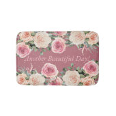 Weer een mooie dag roze roos bloem badmat (Voorkant)