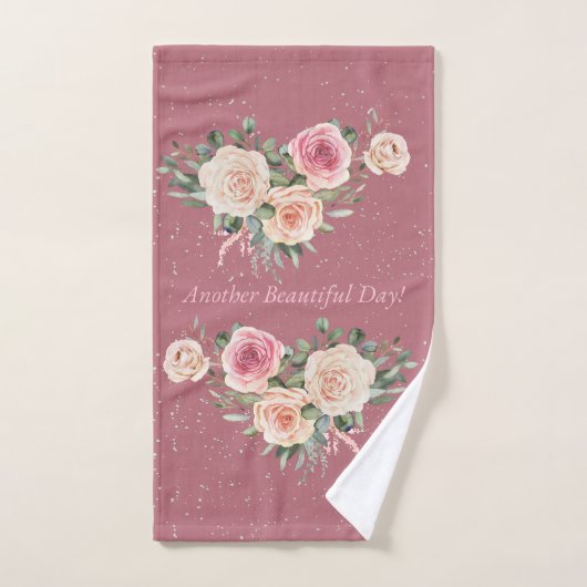 Weer een mooie dag Waterverf bloeit Bad Handdoek (Handdoek)