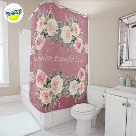 Weer een mooie dag Waterverf Rozen Bloemen Douchegordijn
