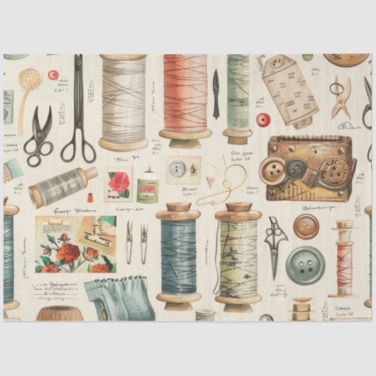 Weer een naaiend junk journal-serie ontwerp #6 tissuepapier (Voorkant)