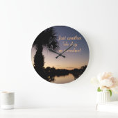 Weer een oliedag in een paradijs met acrylwand grote klok (Huis)