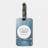 Weer een regenachtige dag aangepaste tekst bagagelabel (Achterkant verticaal)