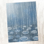 Weer een regenachtige dag schilderen briefkaart<br><div class="desc">Het schilderen van regen en pudzels die op een blauwe achtergrond rondzweven. Een typische Engelse zomerdag.</div>