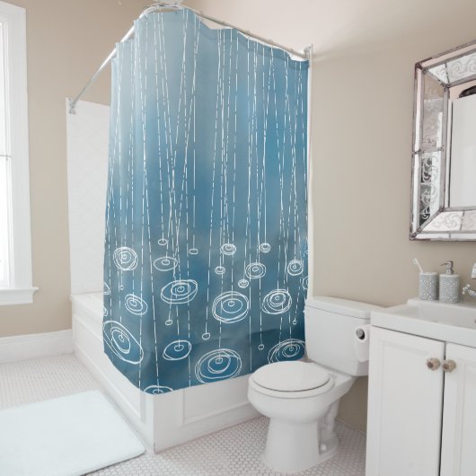 Weer een regenachtige dag schilderen douchegordijn (In situ)