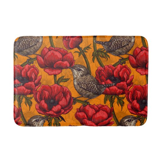 Weer een rode anemontuin badmat (Voorkant)