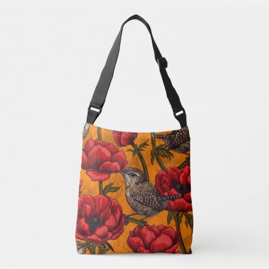 Weer een rode anemontuin crossbody tas (Voorkant)
