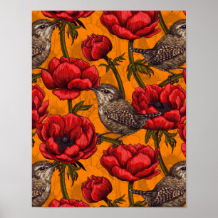 Weer een rode anemontuin poster