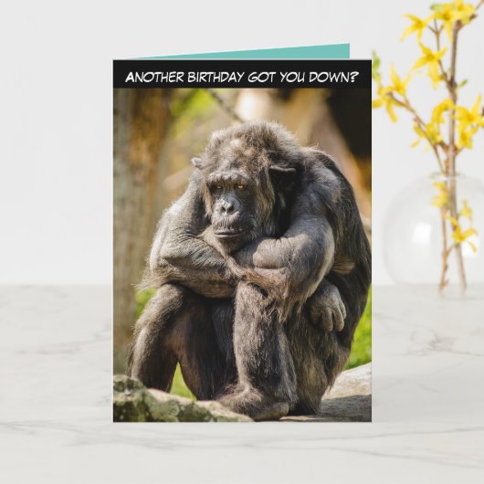 "Weer een verjaardag die je naar beneden haalt?" Kaart (Gele Bloem)