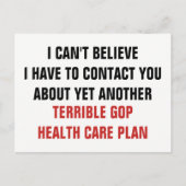 Weer een vreselijk GOP-zorgplan Briefkaart (Voorkant)