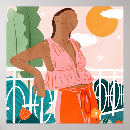 Weer een warme dag poster (Voorkant)