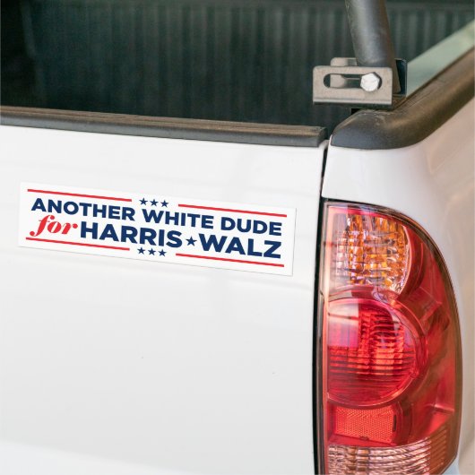Weer een White Dude voor Harris Walz 2024 Bumpersticker (Op Truck)