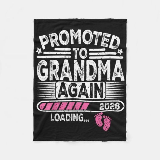 Weer gepromoveerd tot oma Est. 2026 Loading Funny Fleece Deken (Voorkant)