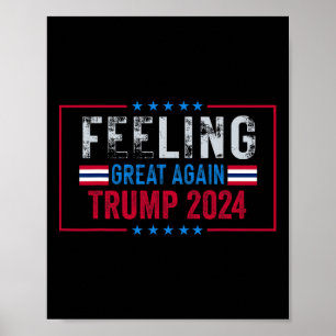 Weer geweldig voelen Trump 2024 Vlag van de VS Poster