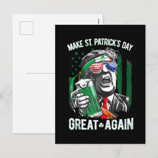 Weer grappige Trump maakt St Patrick's Day weer ge Feestdagenkaart (Voorkant / Achterkant)