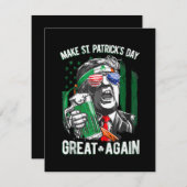 Weer grappige Trump maakt St Patrick's Day weer ge Informatiekaartje (Voorkant / Achterkant)