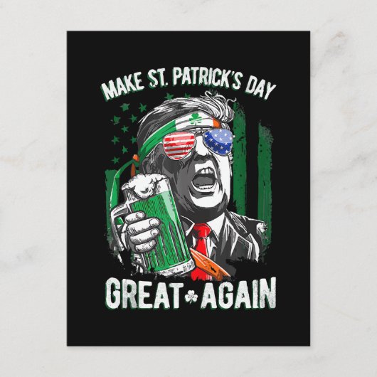 Weer grappige Trump maakt St Patrick's Day weer ge Informatiekaartje (Voorkant)