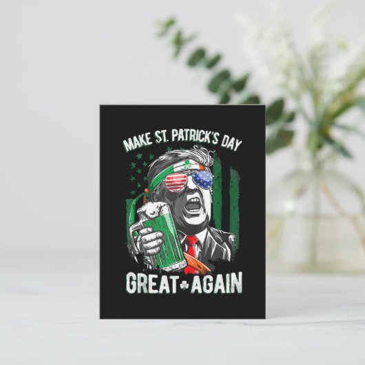 Weer grappige Trump maakt St Patrick's Day weer ge Informatiekaartje (Staand voorkant)