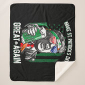 Weer grappige Trump maakt St Patrick's Day weer ge Sherpa Deken (Voorkant)