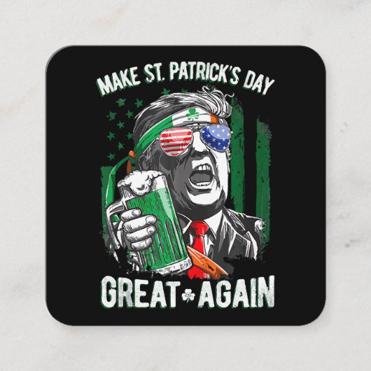 Weer grappige Trump maakt St Patrick's Day weer ge Vierkante Visitekaartje (Voorkant)