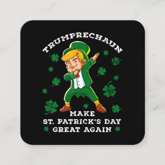 Weer grappige Trump maakt St Patrick's Day weer ge Vierkante Visitekaartje (Voorkant)