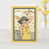 Weer het Storm_C_Greeting Kaart (Gele Bloem)