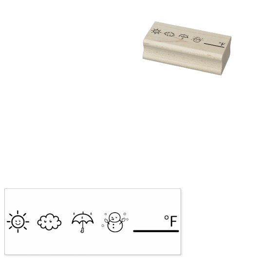 Weer iconen rubber stempel (Gestempeld)