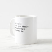 Weer Koffie mok Gift van poëtische typografie (Voorkant links)