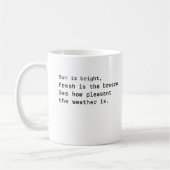 Weer Koffie mok Gift van poëtische typografie (Links)