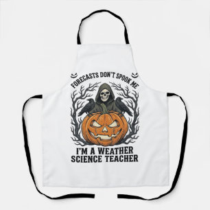 Weer Leraar Halloween Griezelige Oogstmaan Pompoen Schort