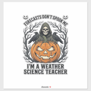Weer Leraar Halloween Griezelige Oogstmaan Pompoen Sticker