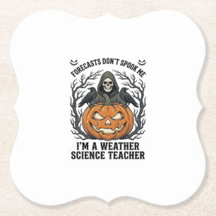 Weer Leraar Halloween Griezelige Reaper Pompoen On Kartonnen Onderzetters