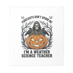 Weer Leraren Halloween Griezelige Oogst Reaper Pom Notitieblok