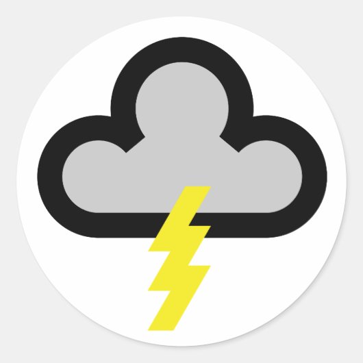 Weer Lightning Flash Symbool Ronde Sticker (Voorkant)