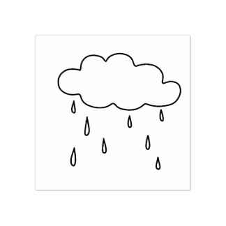 Weer met regenwolken rubberstempel