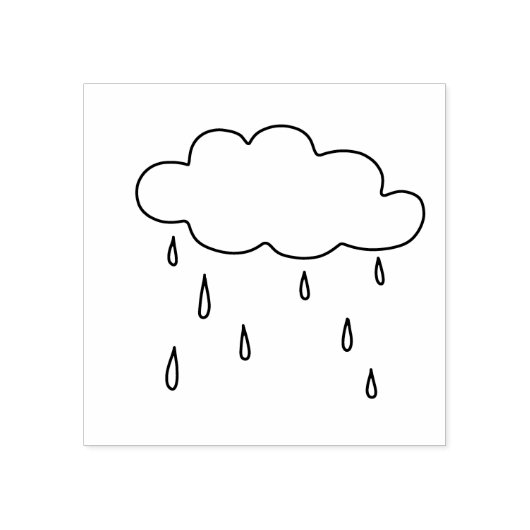 Weer met regenwolken rubberstempel (Afrduk)