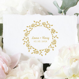 Weer met wilde bloemen in het zwart voor bruiloft rubberstempel