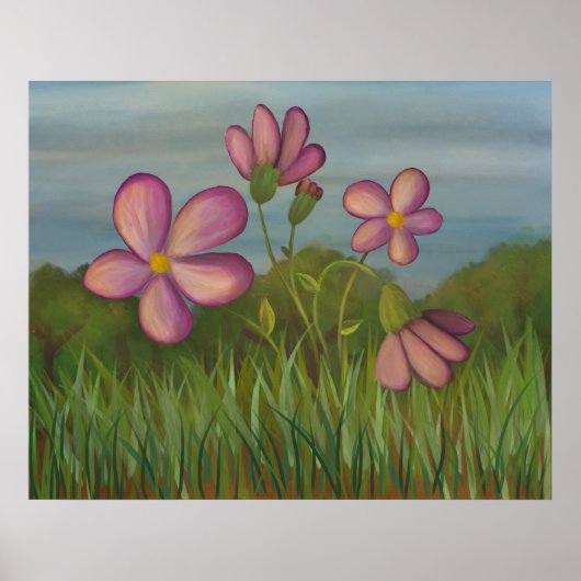 Weer met wilde bloemen poster (Voorkant)
