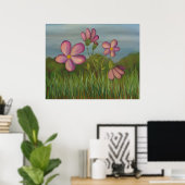 Weer met wilde bloemen poster (Thuiskantoor)