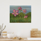 Weer met wilde bloemen poster (Keuken)