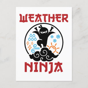 Weer Ninja Meteorologist Weerman Briefkaart