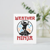 Weer Ninja Meteorologist Weerman Briefkaart (Staand voorkant)