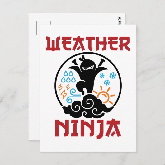 Weer Ninja Meteorologist Weerman Briefkaart (Voorkant / Achterkant)