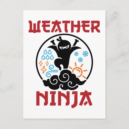 Weer Ninja Meteorologist Weerman Briefkaart (Voorkant)